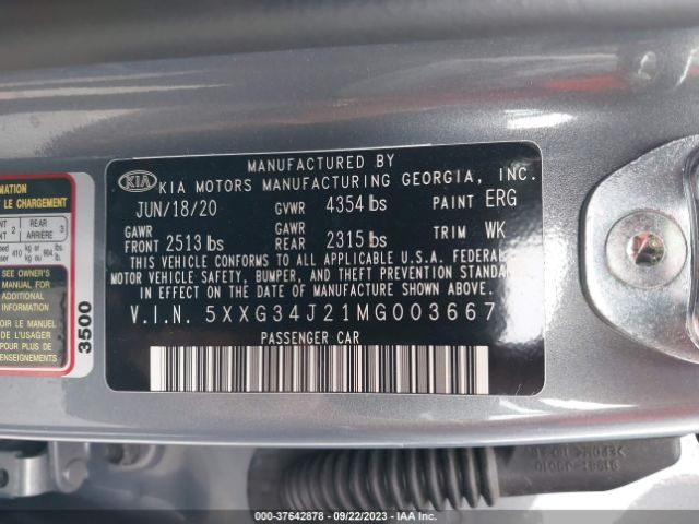 5XXG34J21MG003667 KIA K5 EX