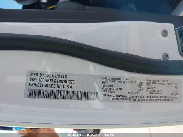 1C6RR6LG4NS161270 RAM 1500 Classic Slt