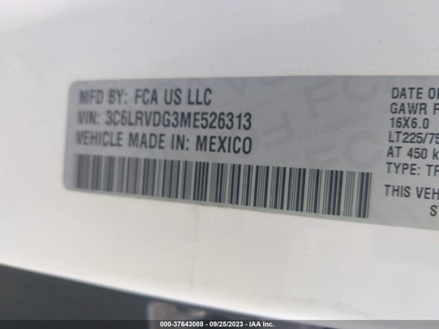 RAM Promaster Cargo Van 2021 3C6LRVDG3ME526313 Image 9