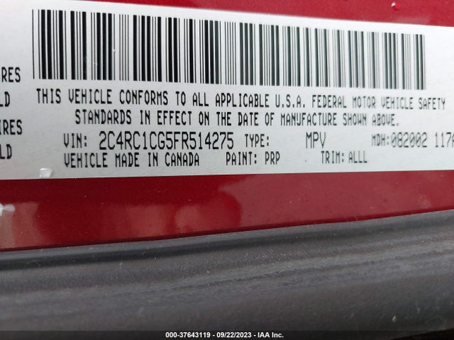 2C4RC1CG5FR514275 Chrysler Town & Country Touring-l
