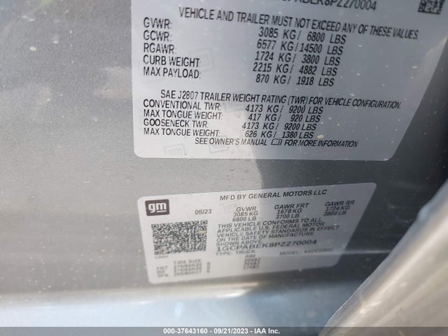 Chevrolet Silverado 1500 Custom 2023 1GCPABEK8PZ270004 Image 15