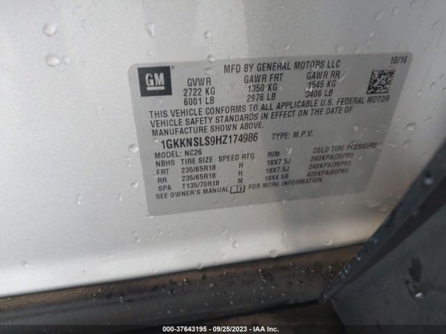 1GKKNSLS9HZ174986 GMC ACADIA SLE