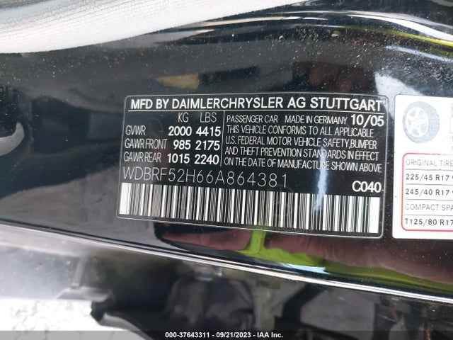 2006 MERCEDES-BENZ C-CLASS WDBRF52H66A864381 Photo 8