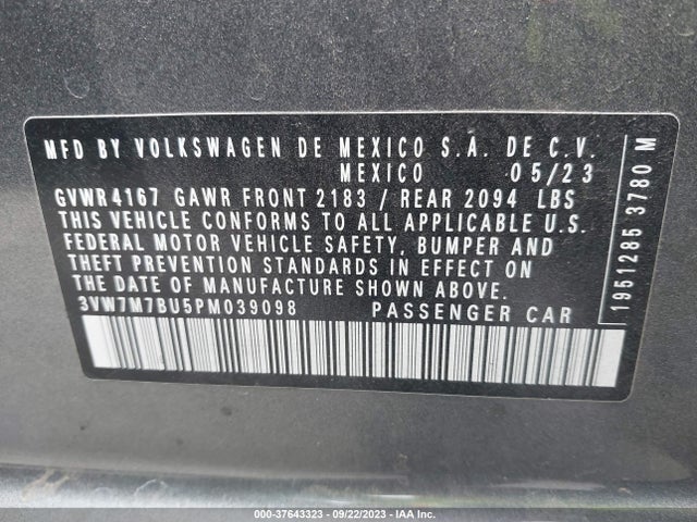 3VW7M7BU5PM039098 Volkswagen JETTA SE
