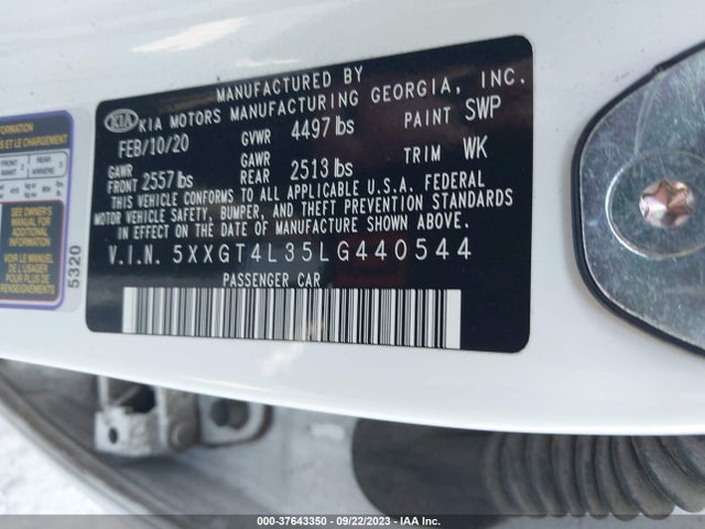 KIA Optima Se 2020 5XXGT4L35LG440544 Image 9