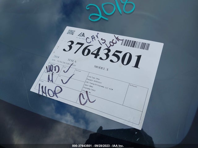 5YJXCDE20JF120245 Tesla Model X 75d/p100d/100d