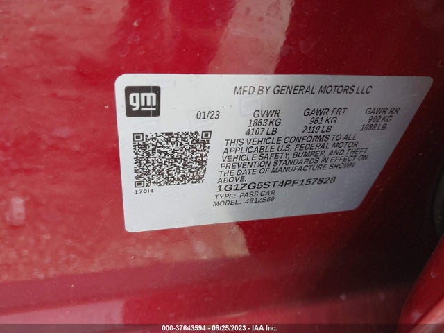 Chevrolet MALIBU RS 2023 1G1ZG5ST4PF157828 Image 9