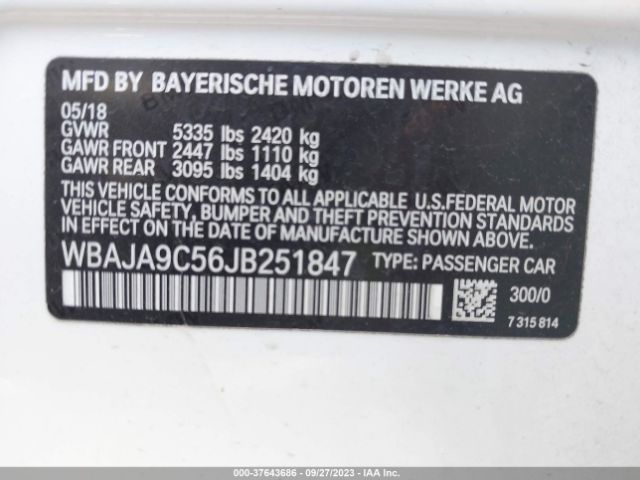 WBAJA9C56JB251847 BMW 5 Series 530e Iperformance
