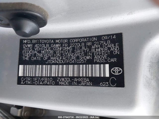 Toyota Prius Four 2015 JTDKN3DU1F0410257 Image 15
