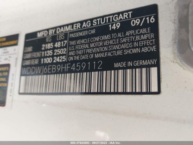 WDDWJ6EB9HF459112 Mercedes-Benz C-class Amg C 43