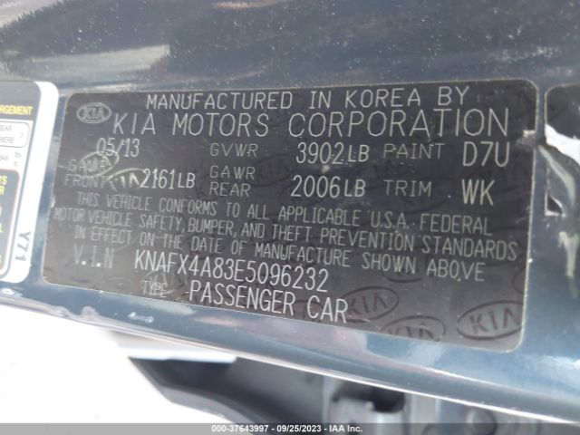 KNAFX4A83E5096232 KIA FORTE EX
