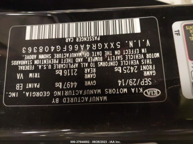 5XXGR4A66FG408363 KIA Optima Sx Turbo