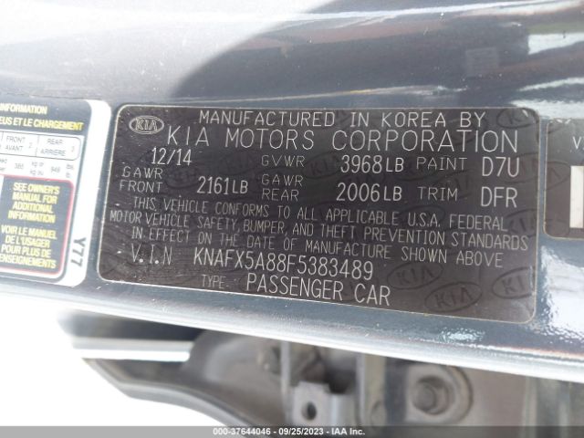 KNAFX5A88F5383489 KIA Forte 5-door Ex