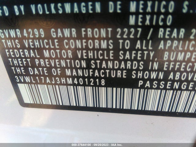 3VWL17AJ3HM401218 Volkswagen Jetta 1.8t Sel