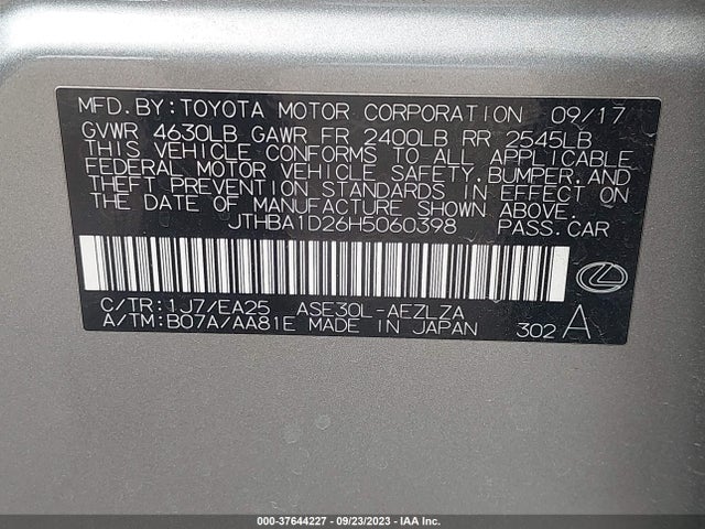 JTHBA1D26H5060398 Lexus Is Is Turbo
