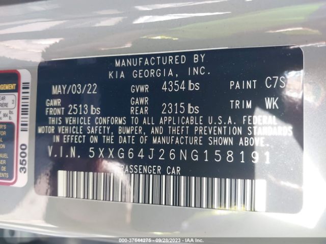 5XXG64J26NG158191 KIA K5 Gt-line