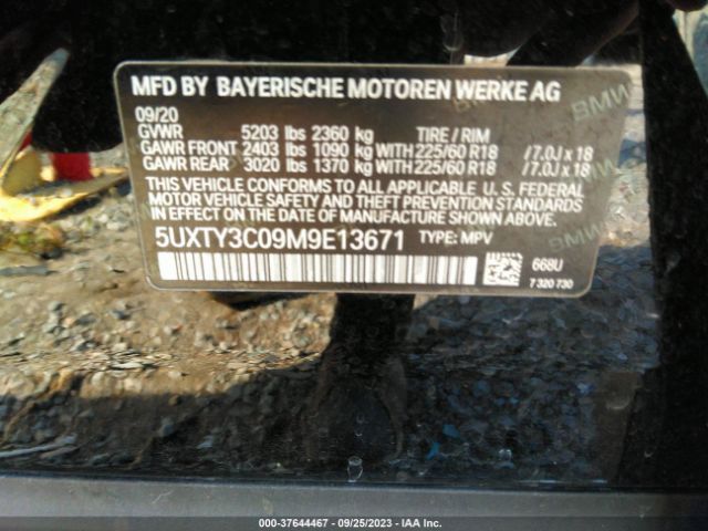 5UXTY3C09M9E13671 BMW X3 Sdrive30i