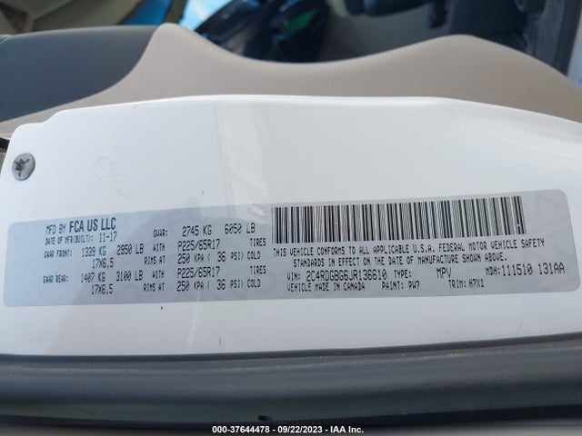 2018 DODGE GRAND CARAVAN 2C4RDGBG6JR136610 Photo 8