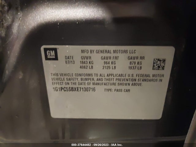 Chevrolet Cruze 1lt 2014 1G1PC5SBXE7130716 Image 9