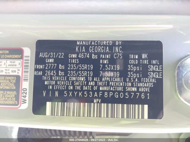5XYK53AF8PG057761 KIA Sportage Sx-prestige