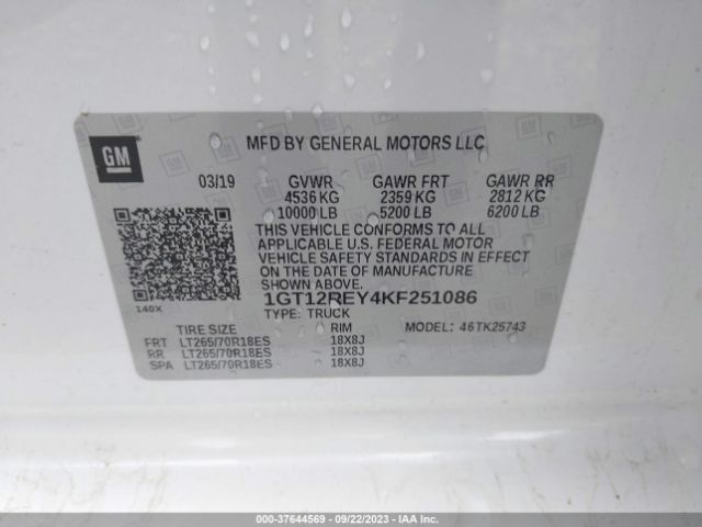 1GT12REY4KF251086 GMC Sierra 2500hd Slt