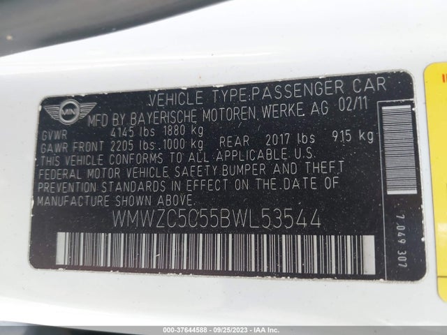2011 MINI COOPER S COUNTRYMAN WMWZC5C55BWL53544 Photo 8