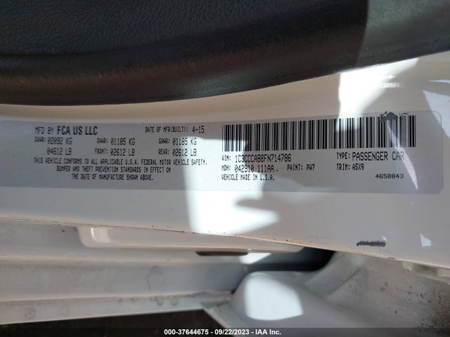 Chrysler 200 Limited 2015 1C3CCCAB8FN714786 Image 9