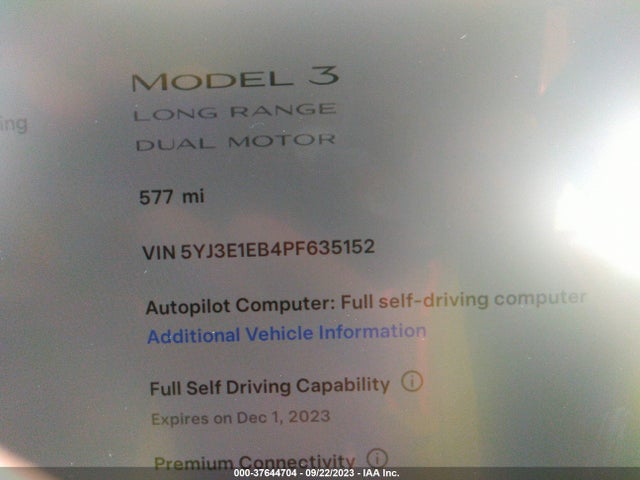 Tesla Model 3 Long Range 2023 5YJ3E1EB4PF635152 Image 7