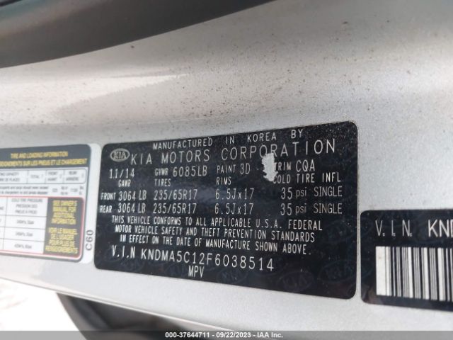 KNDMA5C12F6038514 KIA Sedona L