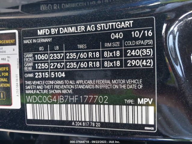WDC0G4JB7HF177702 Mercedes-Benz Glc Glc 300