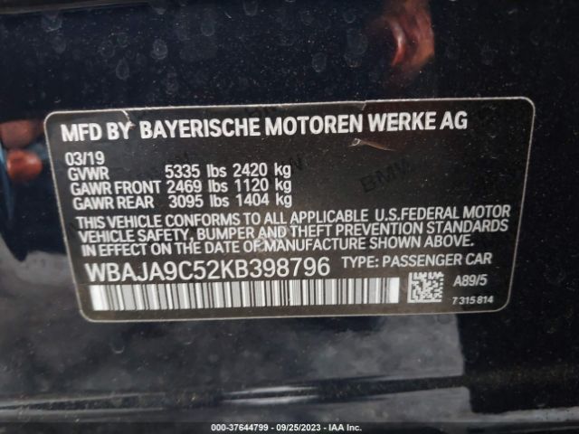 WBAJA9C52KB398796 BMW 5 Series 530e Iperformance