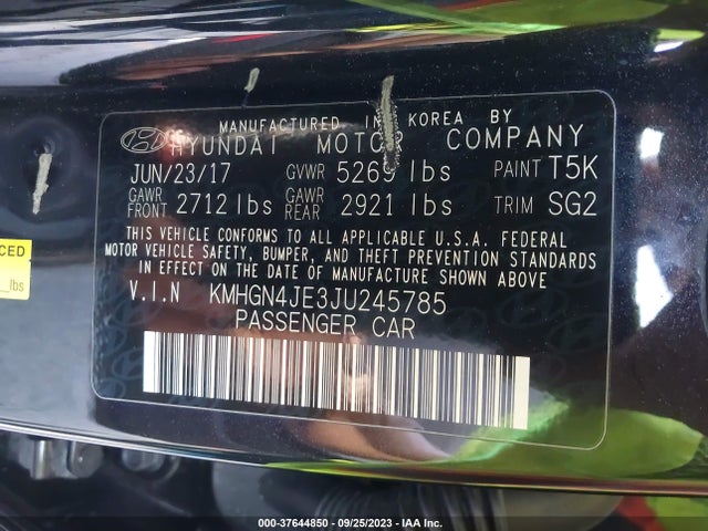Genesis G80 3.8l 2018 KMHGN4JE3JU245785 Image 16