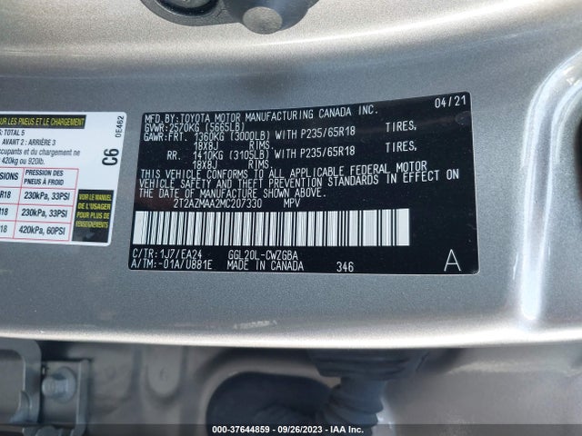 2T2AZMAA2MC207330 Lexus Rx Rx 350