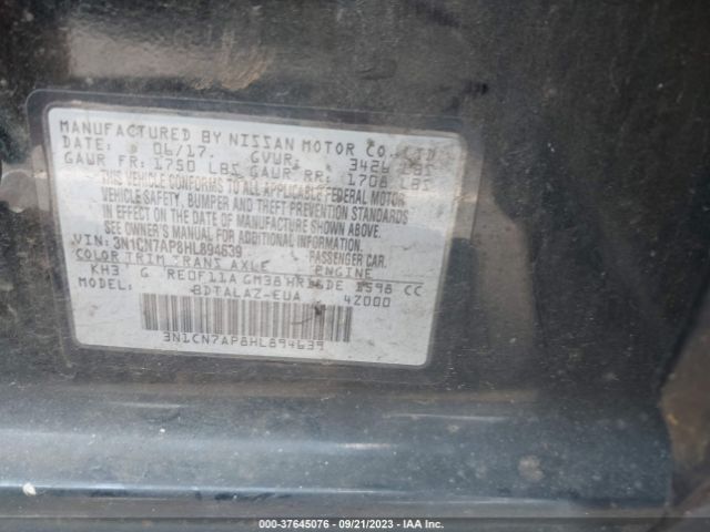 3N1CN7AP8HL894639 Nissan Versa Sedan S Plus