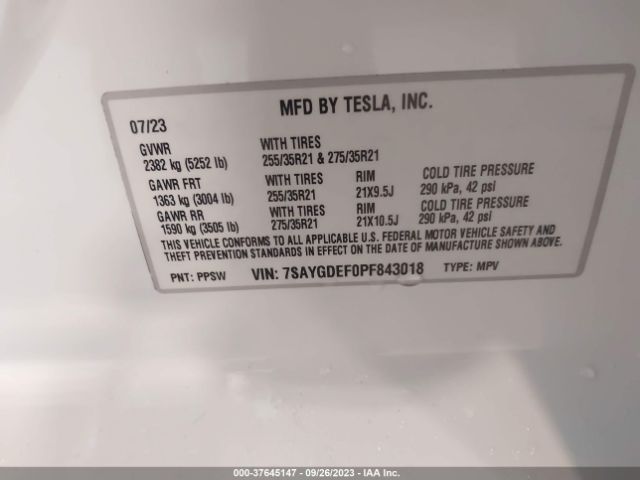 7SAYGDEF0PF843018 Tesla Model Y Performance