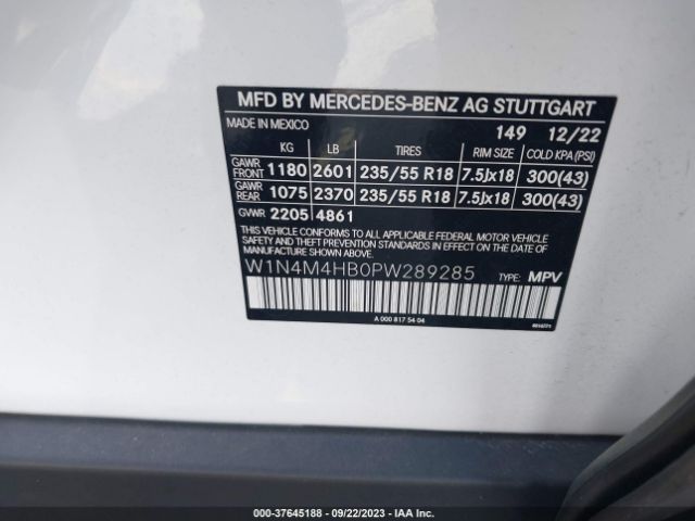W1N4M4HB0PW289285 Mercedes-Benz Glb Glb 250