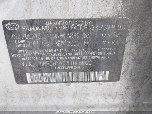 Hyundai ELANTRA SE 2014 5NPDH4AE2EH459522 Image 10
