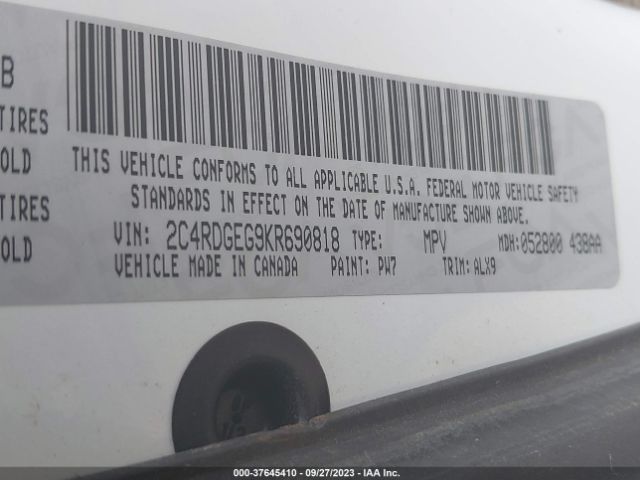 2C4RDGEG9KR690818 Dodge Grand Caravan Gt