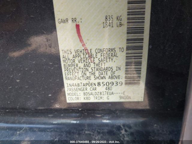 1N4AB7AP0EN850939 Nissan Sentra S/fe+ S/sv/fe+ Sv/sr/sl