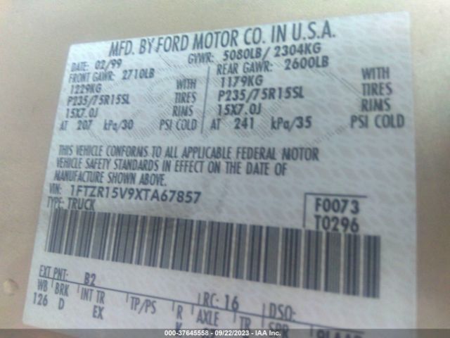1999 FORD RANGER 1FTZR15V9XTA67857 Photo 8