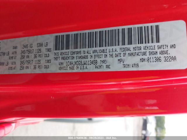 1C4HJXDG9JW113458 Jeep Wrangler Unlimited Sport S