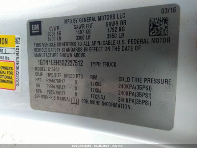 1GTN1LEH3GZ237512 GMC SIERRA 1500