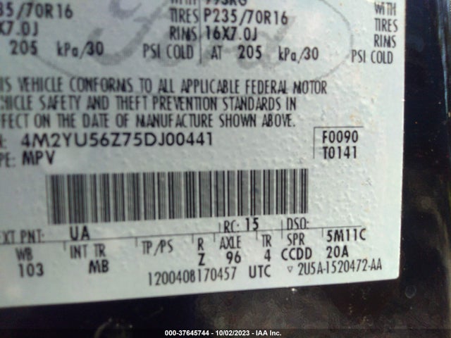 2005 MERCURY MARINER 4M2YU56Z75DJ00441 Photo 8