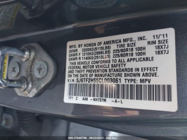 2012 HONDA CROSSTOUR 5J6TF2H55CL003061 Photo 8