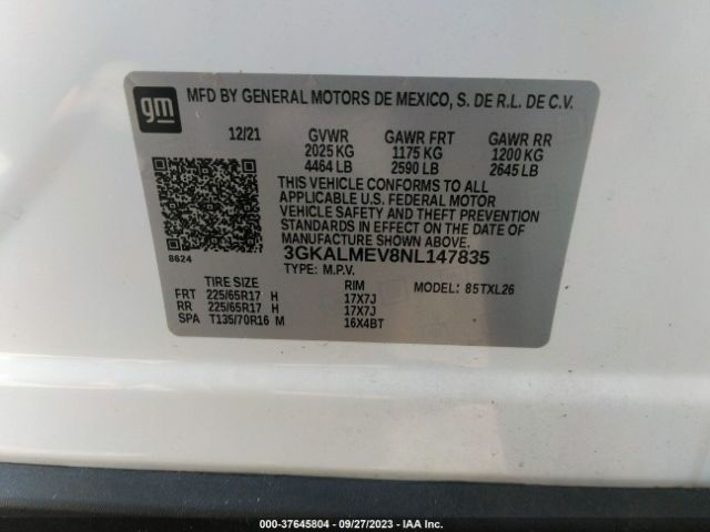 3GKALMEV8NL147835 GMC Terrain Sle