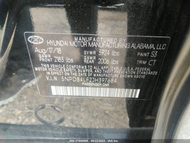 5NPD84LF2JH397684 Hyundai Elantra Value Edition