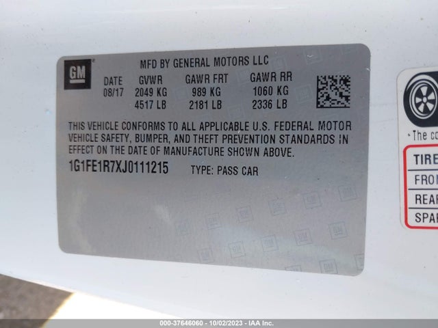 Chevrolet Camaro 1ss 2018 1G1FE1R7XJ0111215 Image 9