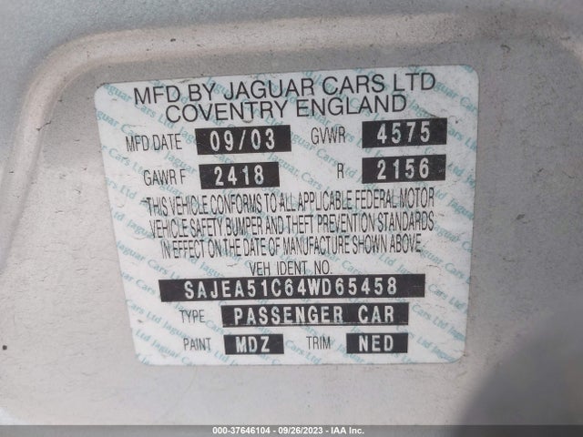 2004 JAGUAR X-TYPE SAJEA51C64WD65458 Photo 8
