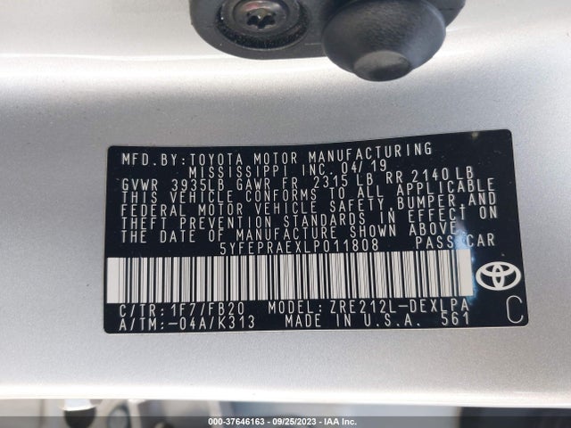 Toyota COROLLA LE 2020 5YFEPRAEXLP011808 Image 9