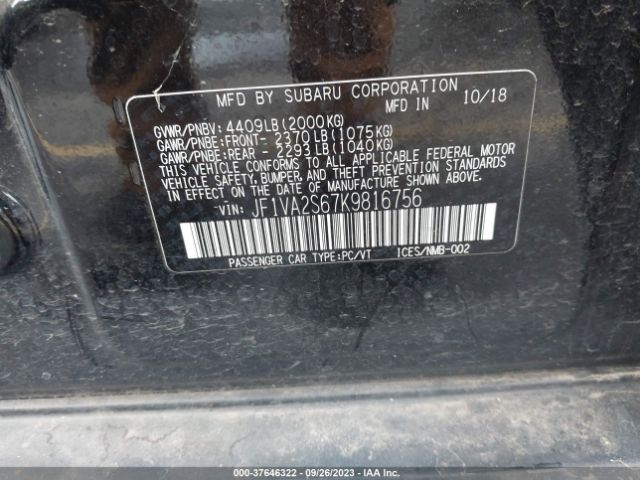 JF1VA2S67K9816756 Subaru Wrx Sti